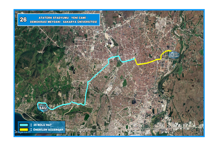 Büyükşehir’den 26 numaralı hatta yeni düzenleme: Kalkış noktası Stadyum oldu