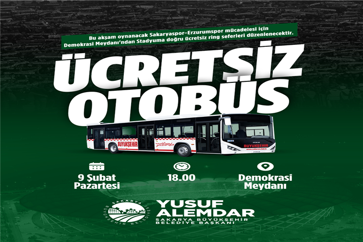 Büyükşehir’den Sakaryaspor maçı için ücretsiz ring seferi