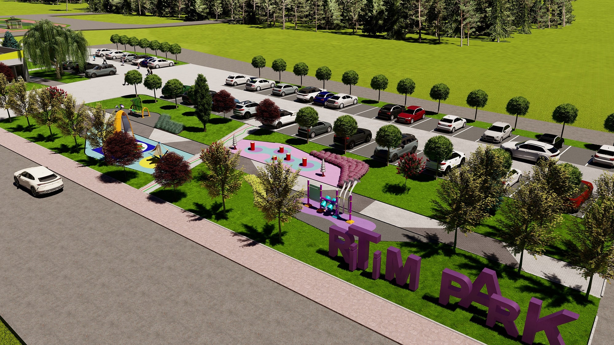 Söğütlü’nün yeni sosyal alanı Ritim Park’ta çalışmalar devam ediyor