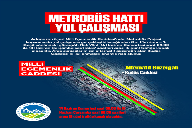 Büyükşehir uyardı: Şehir merkezindeki o güzergâh 5 gün trafiğe kapalı olacak