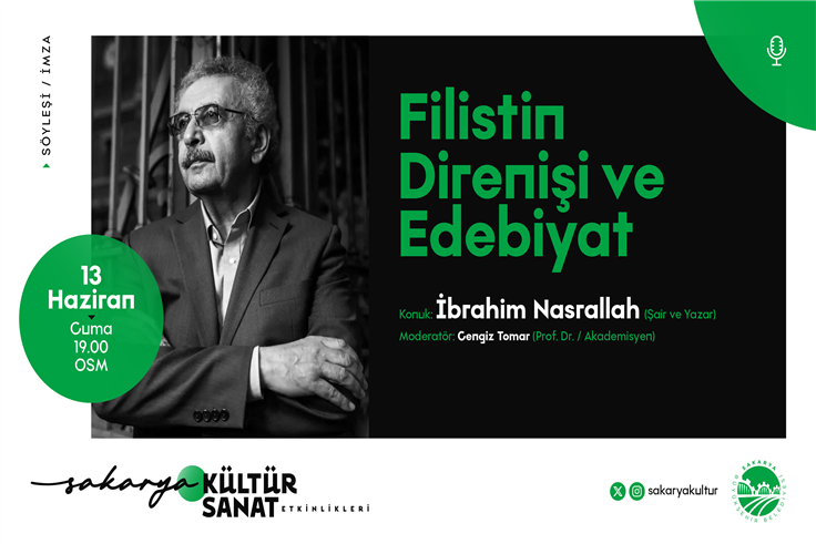 Filistinli Şair İbrahim Nasrallah Sakarya’ya geliyor: Filistin’de edebiyatla direnişi konuşacak