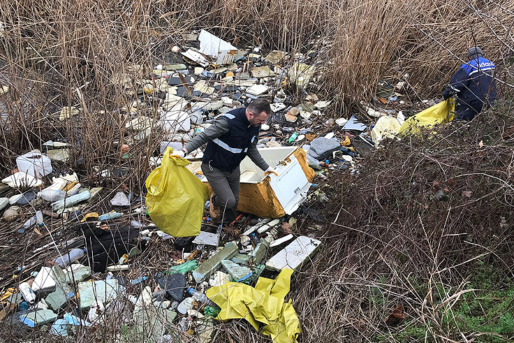 Sapanca Gölü kıyısından 250 torba çöp toplandı