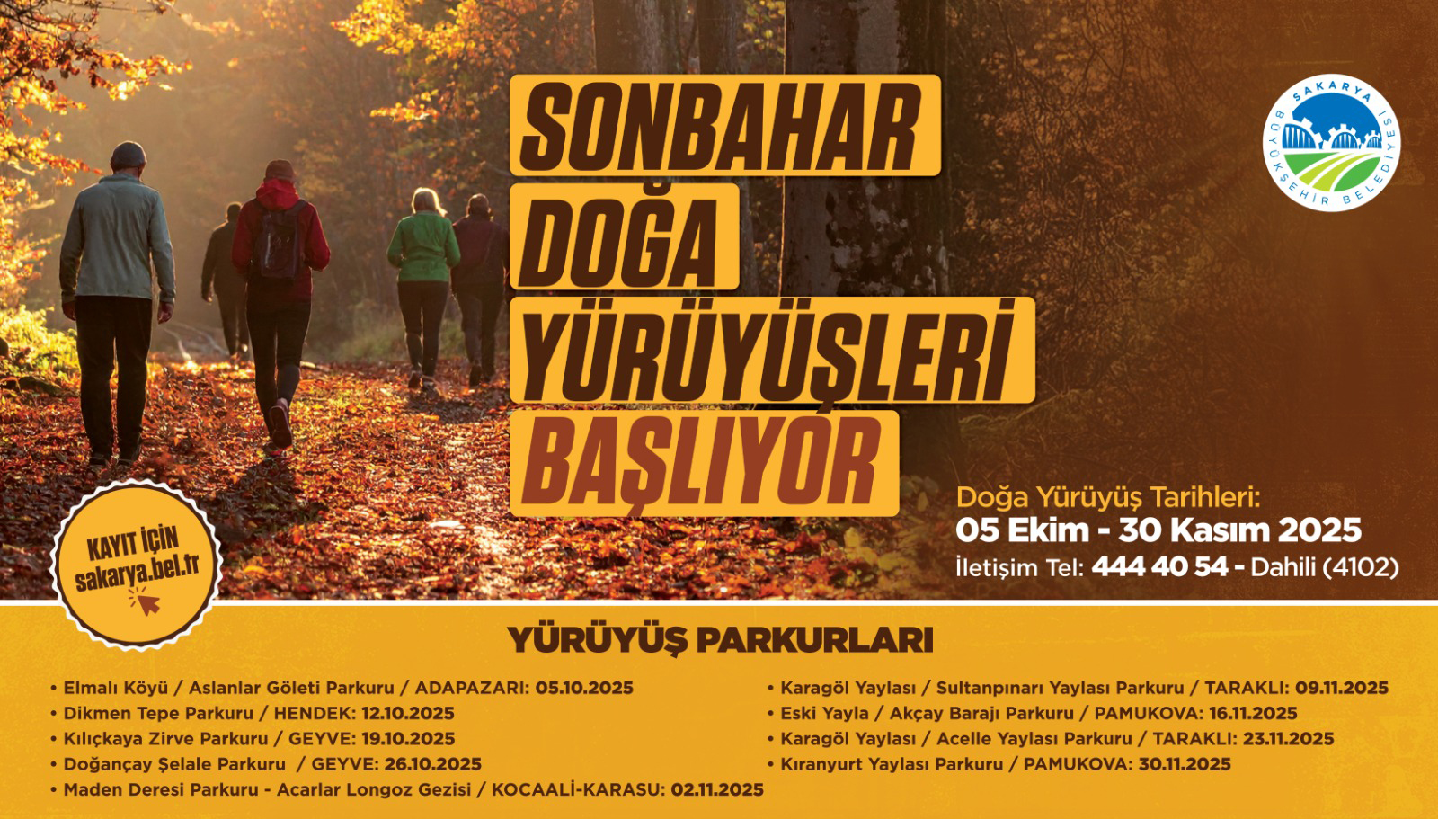 Sakarya’da yılların değişmez takvimi açıklandı: Doğa tutkunları Büyükşehir’le yürüyüşlere başlıyor