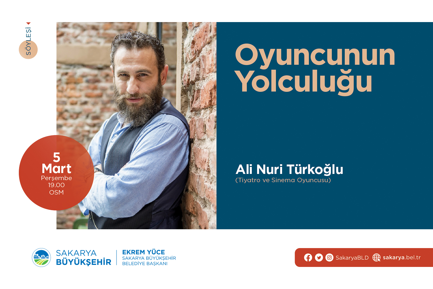 Ali Nuri Türkoğlu ‘Oyuncunun Yolculuğu’nu anlatacak