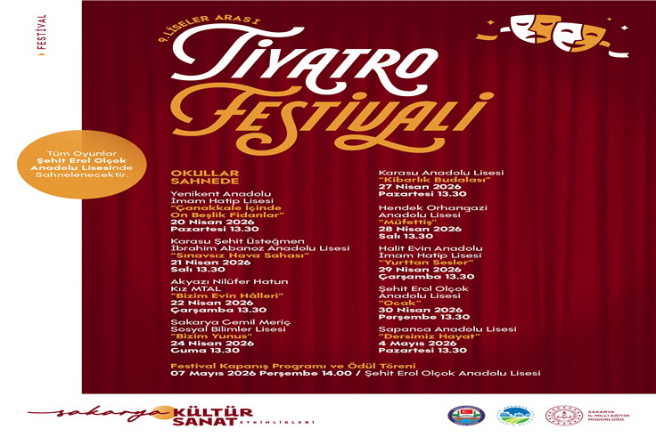 9. Liseler Arası Tiyatro Festivali başlıyor