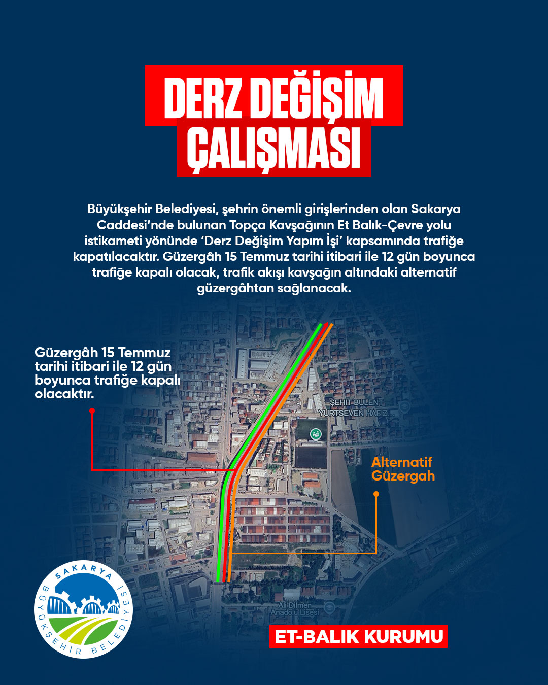 Büyükşehir’den sürücülere önemli uyarı: Topça Köprüsü’nün o güzergâhında çalışma yapılacak
