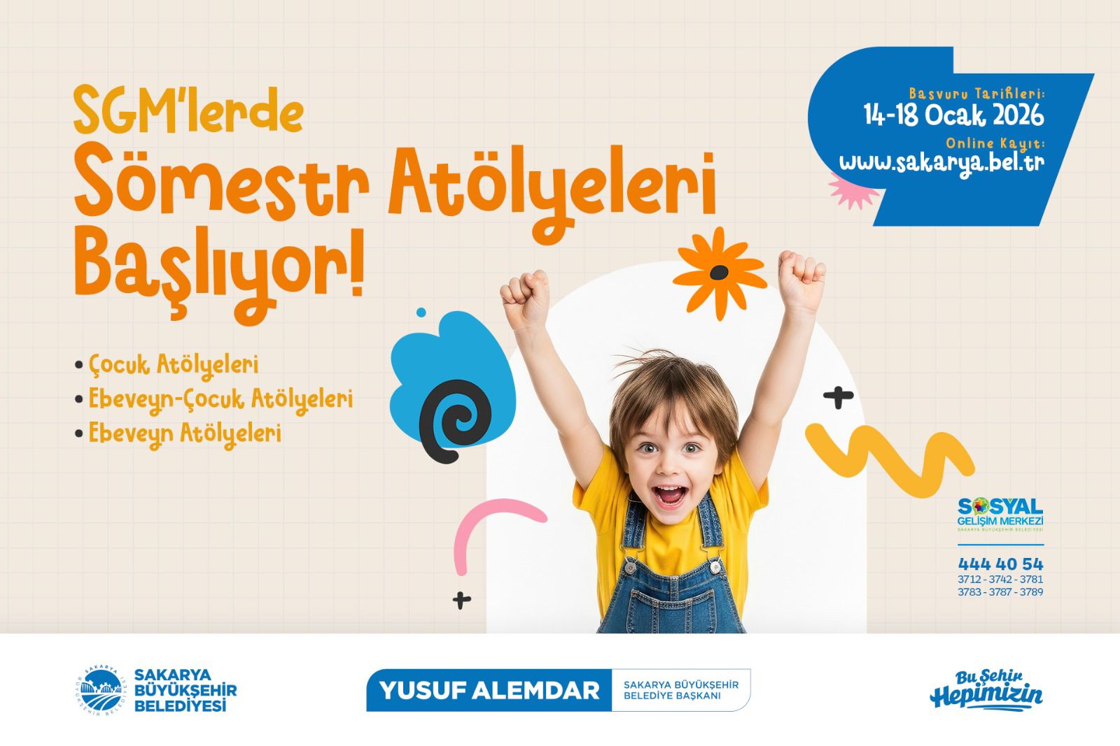 Büyükşehir’in “Sömestr Atölyeleri” kayıtları başladı