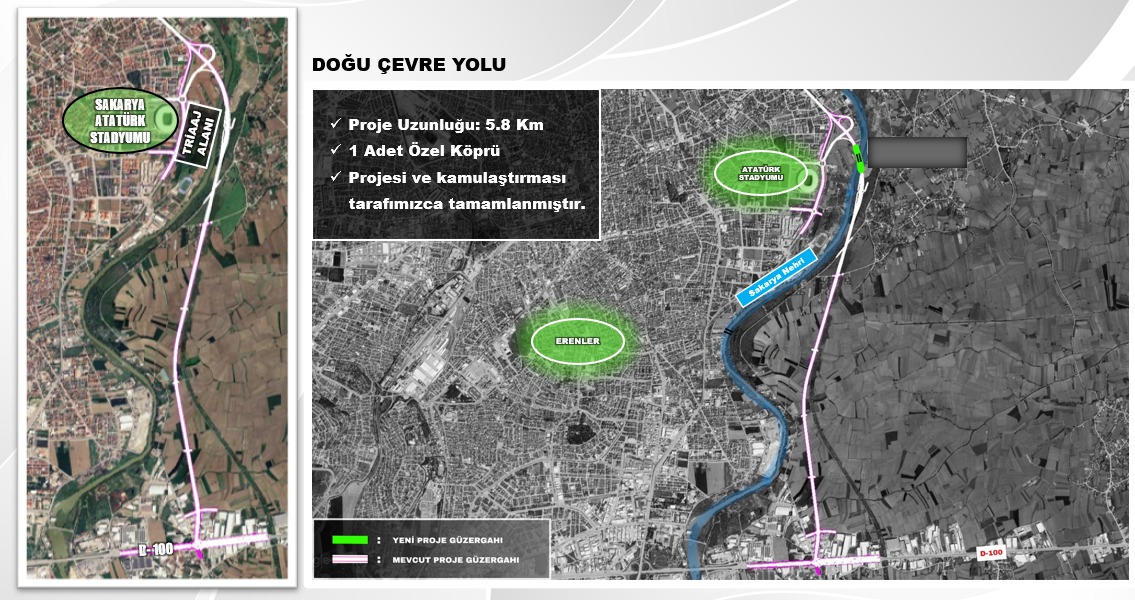 Doğu Çevre Yolu projesinin detayları ilk kez paylaşıldı: Sakarya Nehri’ni özel köprüyle aşarak merkeze bağlayacak