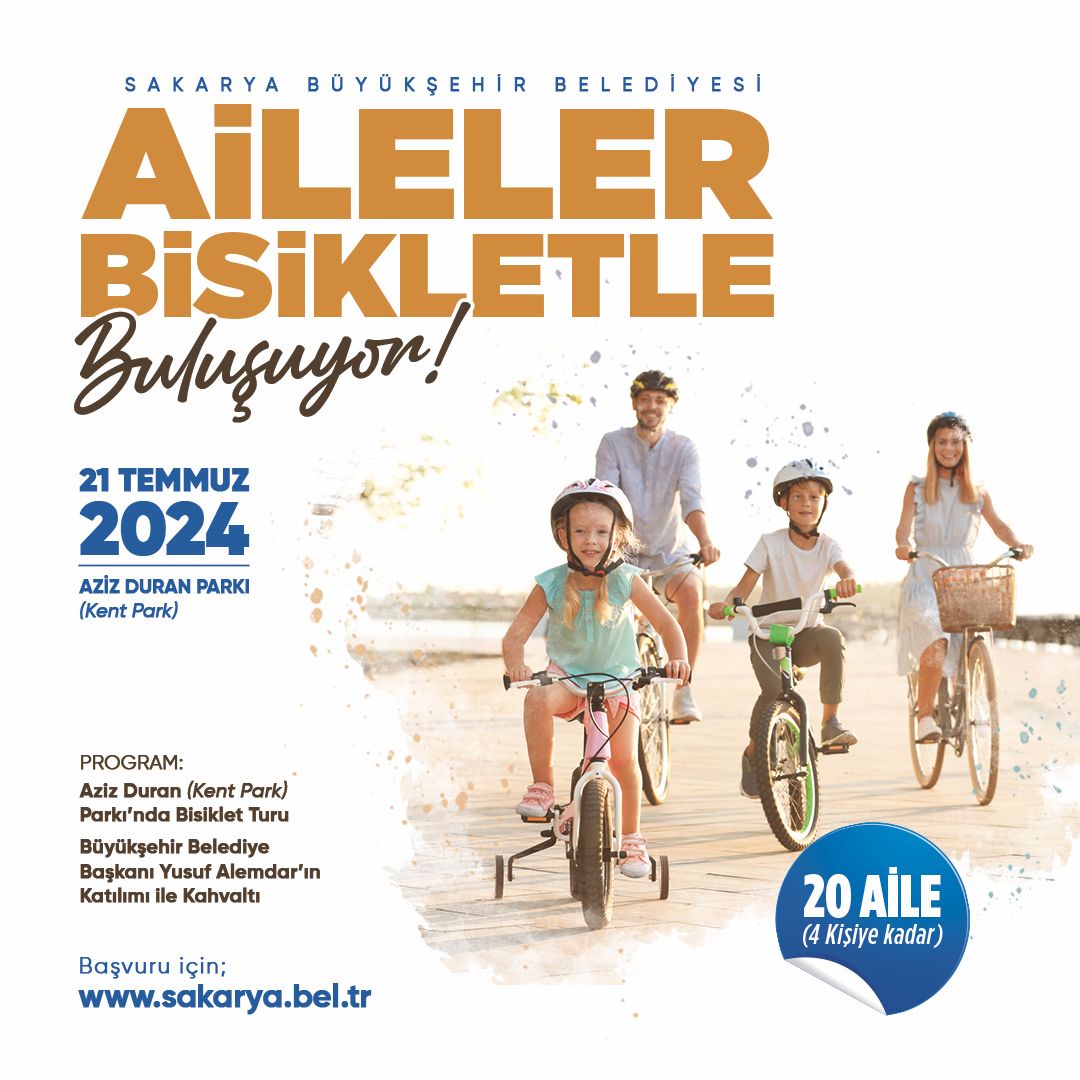 Aileler Büyükşehirle bisiklet turuna çıkıyor: Pedallar dostluk için dönecek