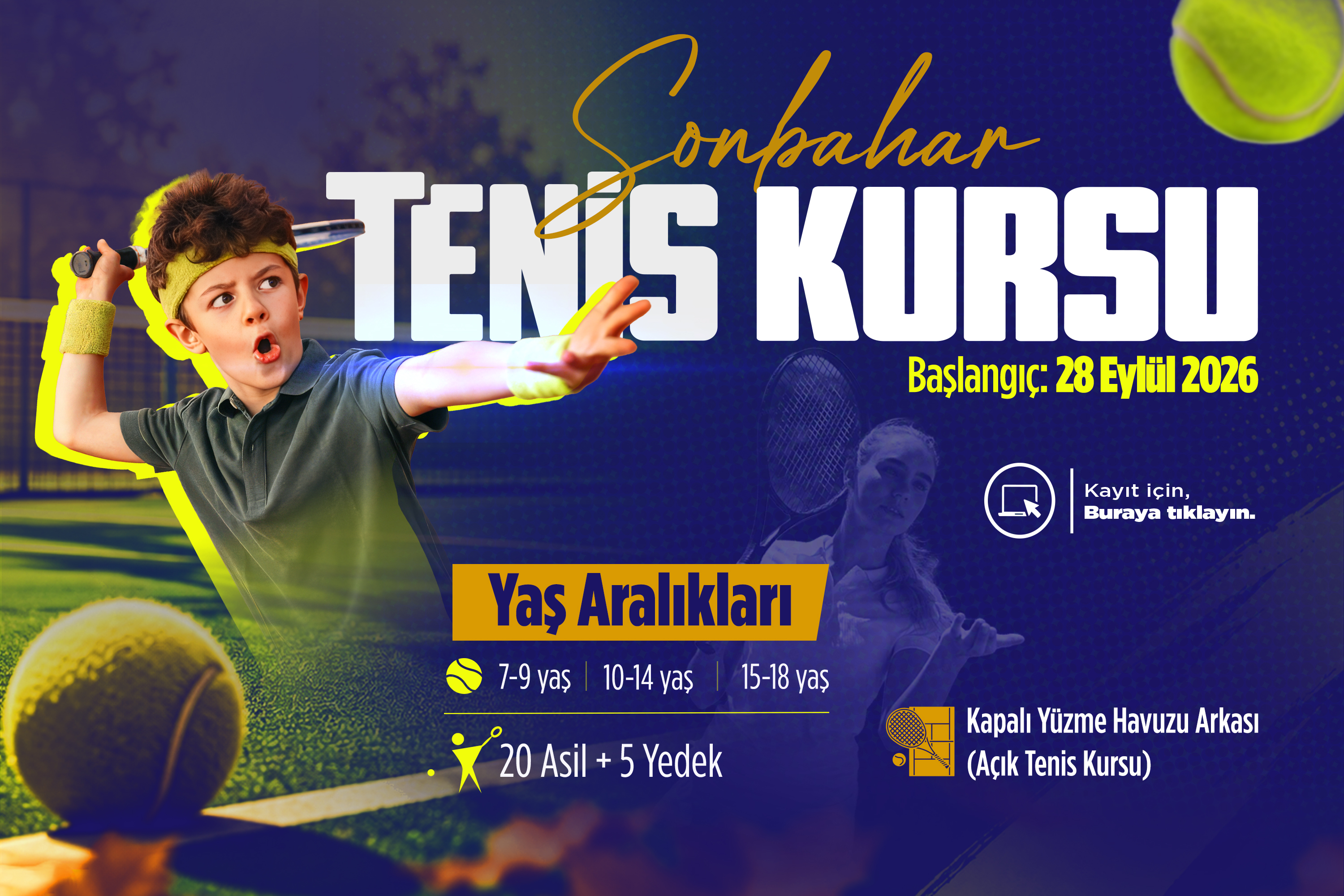 Sonbahar Spor Okulu’nda tenis heyecanı başlıyor