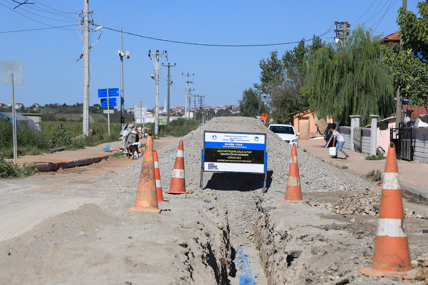 Büyükşehir Belediyesi Söğütlü Atatürk Caddesi’nin içmesuyu hattını yeniliyor
