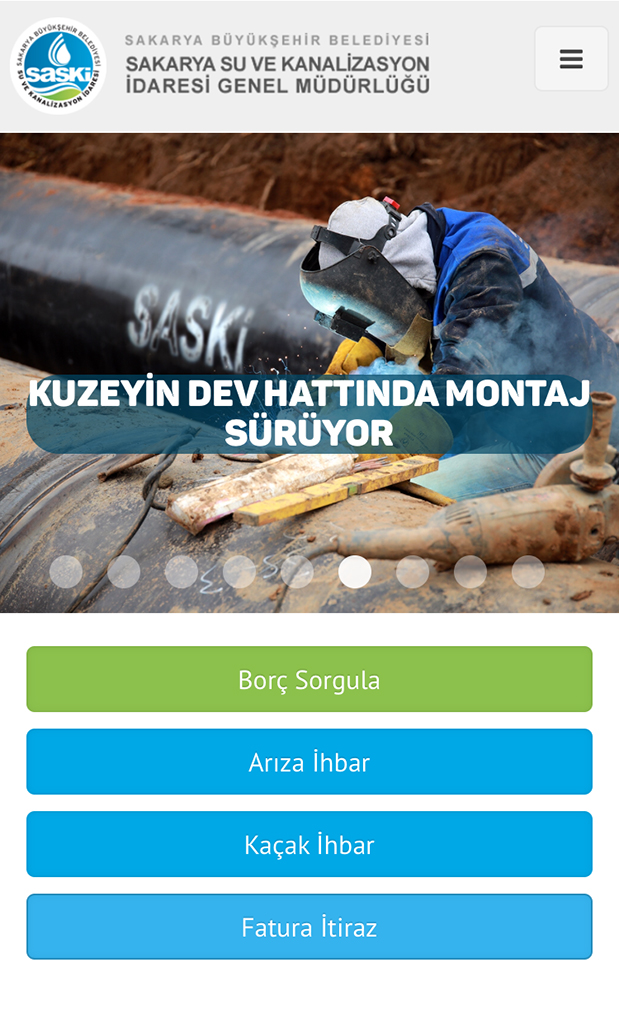 SASKİ’ye dair her şey mobilde