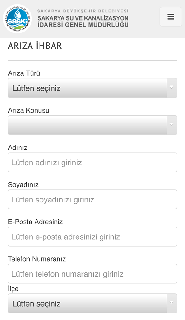 SASKİ’ye dair her şey mobilde