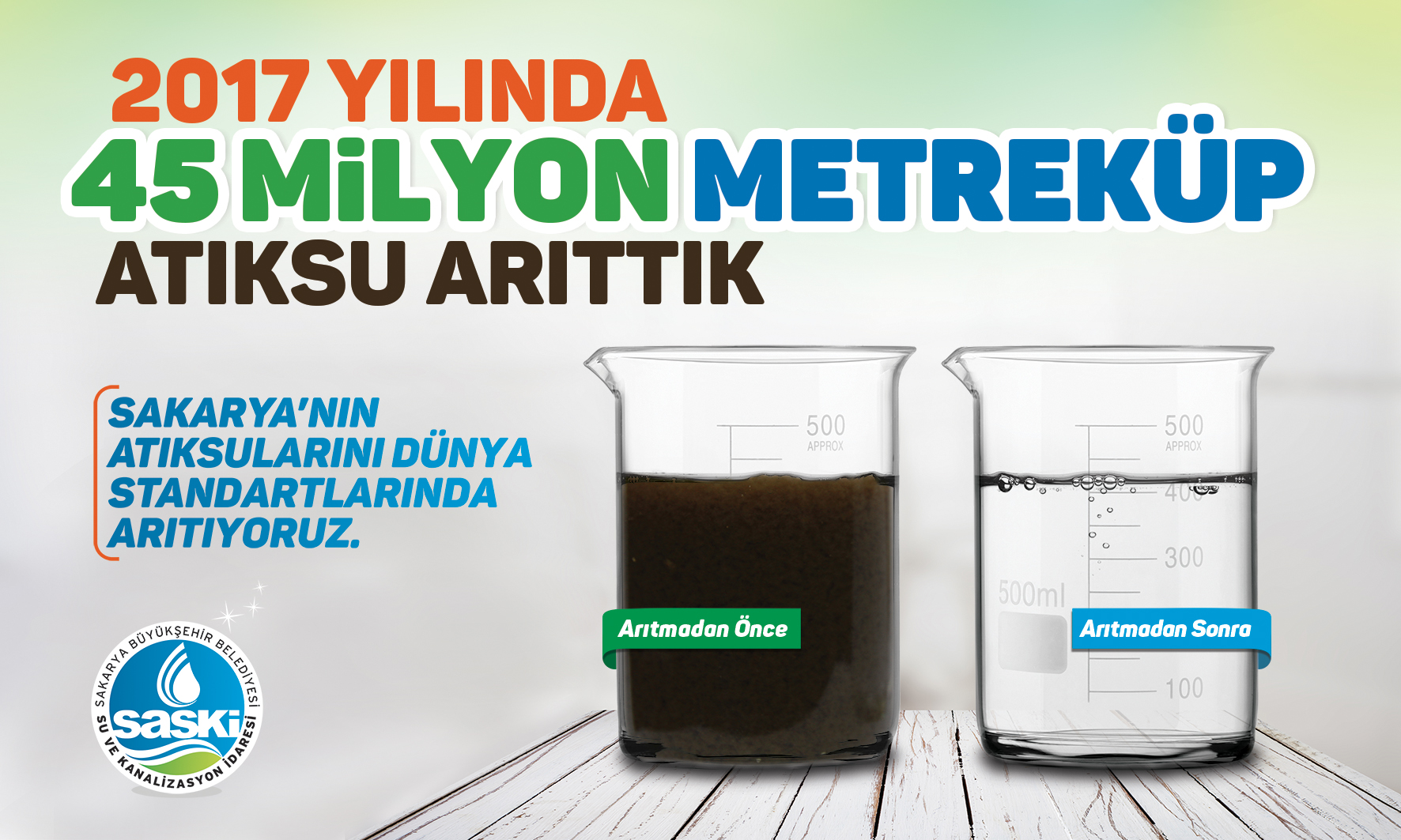 2017’de 45 milyon metreküp atıksu arıtıldı