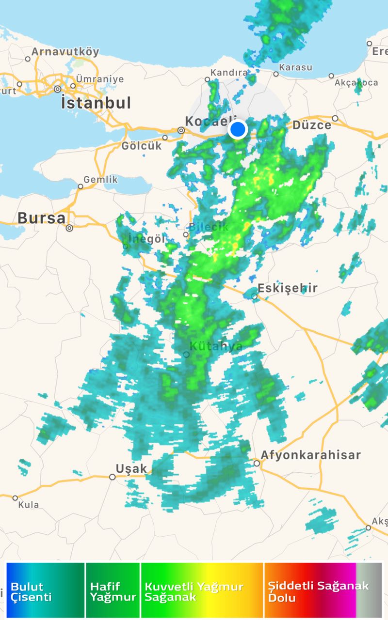 Yağmur yüklü bulutlar böyle görüntülendi