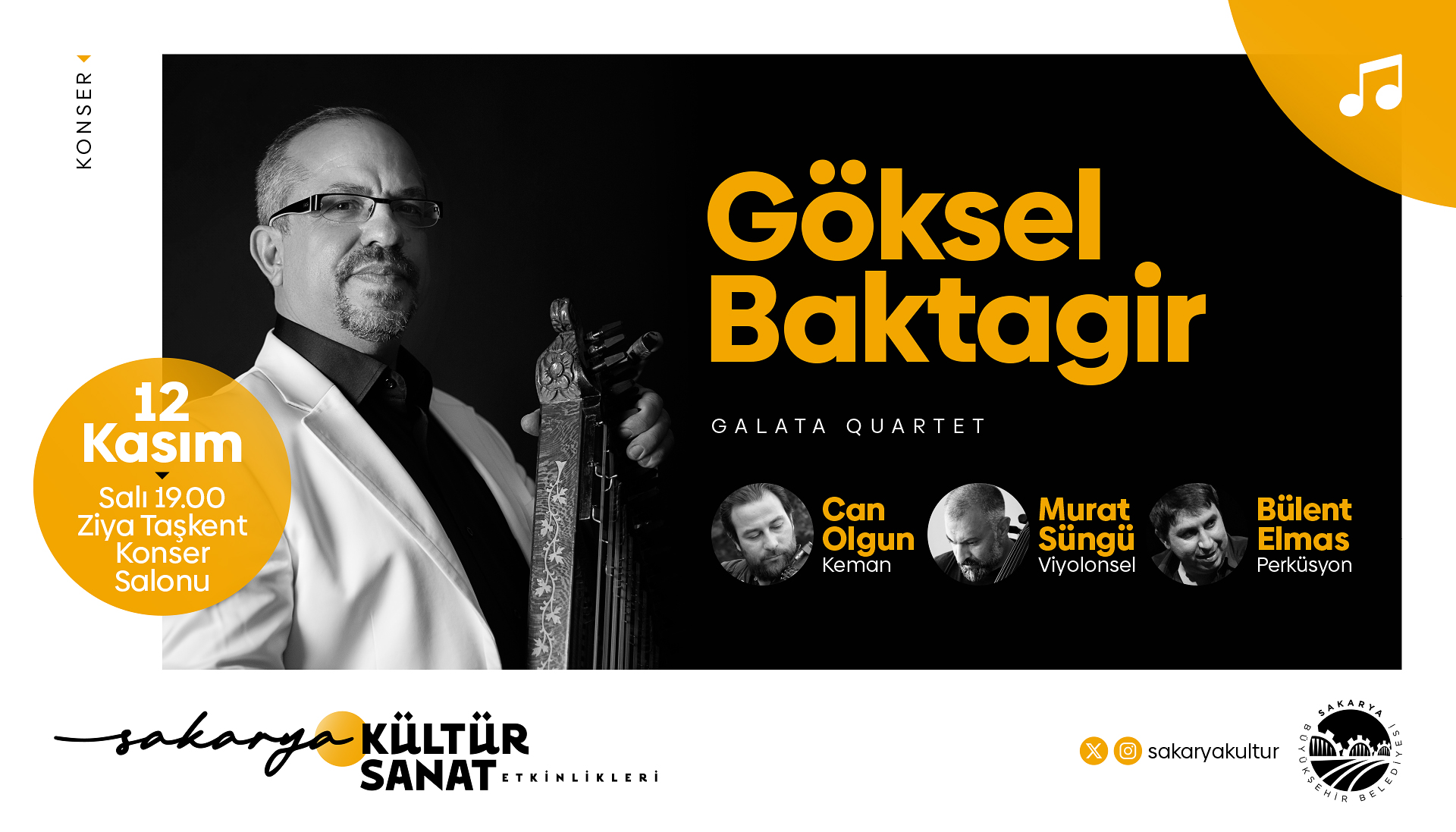 Göksel Baktagir ve Galata Quartet Büyükşehir sahnesine çıkıyor 