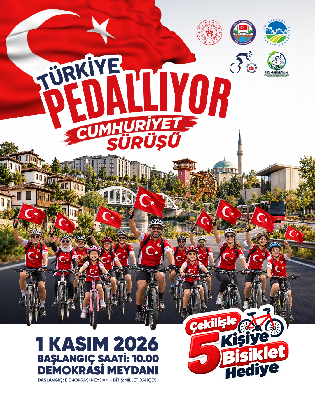 Cumhuriyet coşkusu pedallarla şehre yayılacak