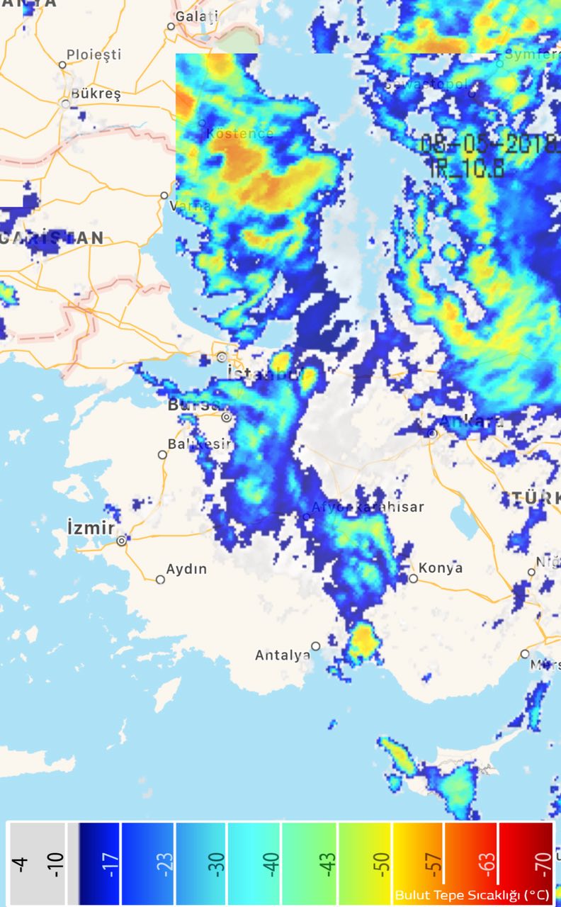 Yağmur yüklü bulutlar böyle görüntülendi