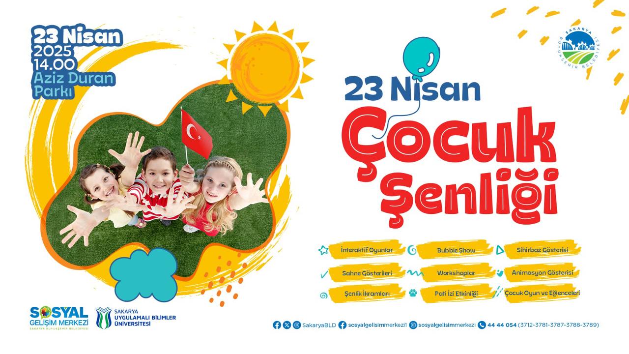 Büyükşehir’den çocuklara 23 Nisan şenliği: Aziz Duran Parkı’na davet var