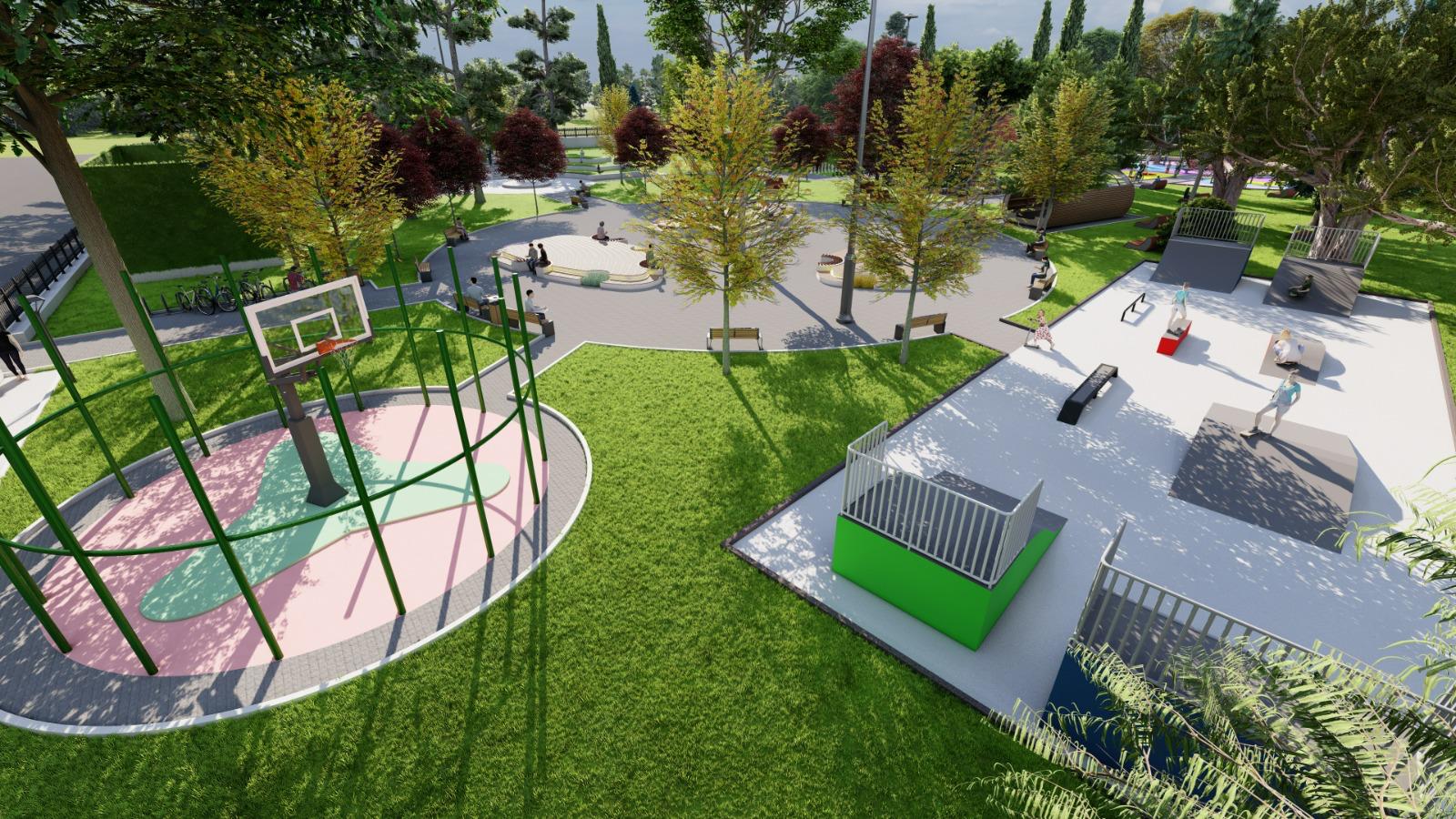 Kaynarca’nın yeni yaşam alanı olacak proje hız kazandı: Trambolinler, 3 pota basket sahası ve kaykay pisti…