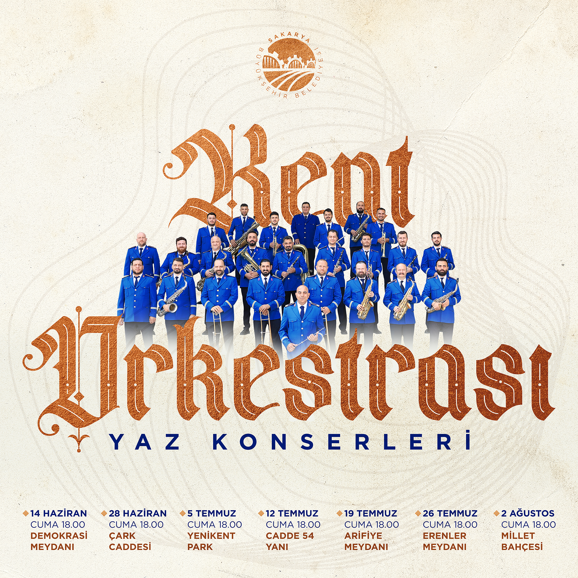 Büyükşehir orkestrası şehrin cadde ve meydanlarında konserlere başlıyor