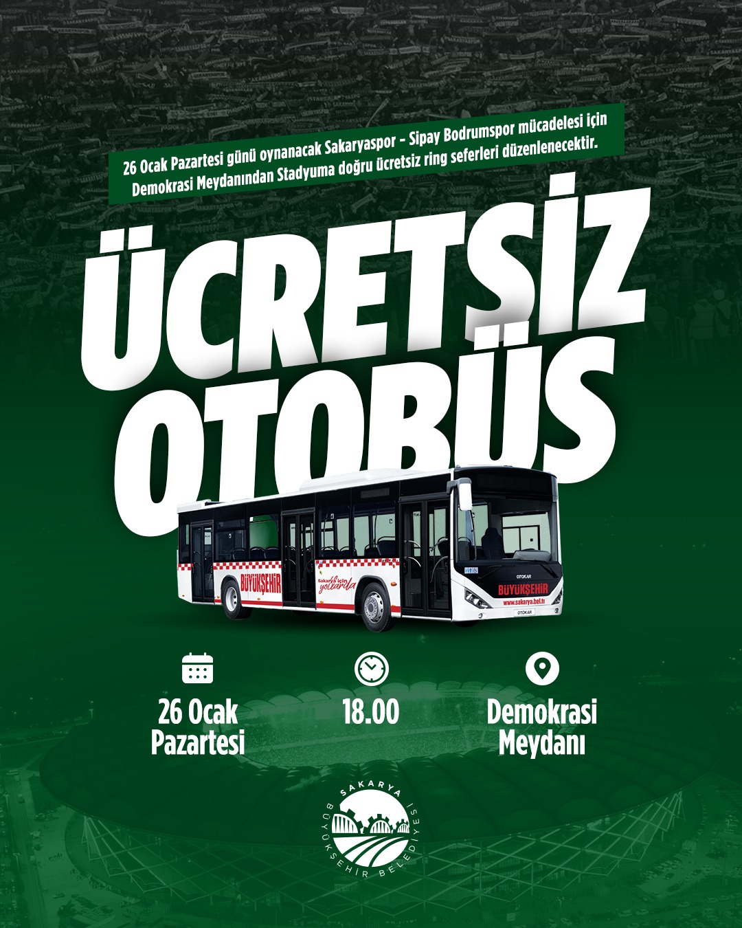 Büyükşehir, Bodrumspor maçı öncesi ücretsiz ring seferleri düzenliyor