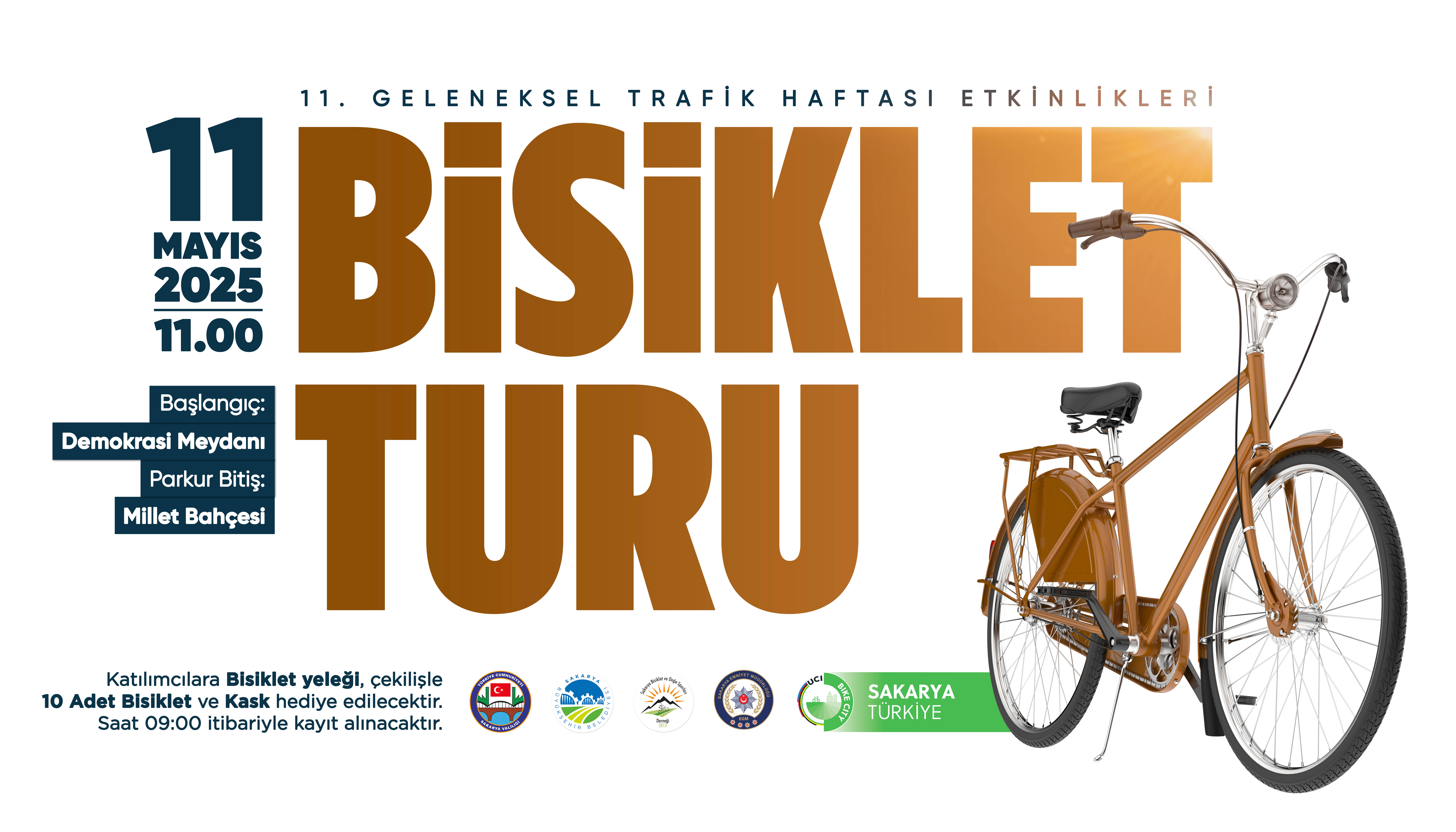Pedallar daha güvenli bir trafik için dönecek: Çekilişle bisiklet hediye edilecek