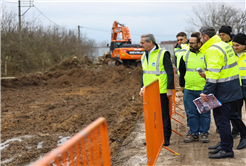 Yazlık Kavşağı’nda trafik yükünü hafifletecek duble yolda çalışmalar başladı