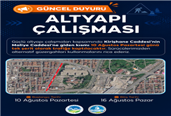 Altyapı projesi kapsamında Kirişhane Caddesi’nin bir kısmı tek yönlü trafiğe kapatılıyor