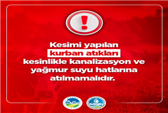 SASKİ’den kurban atıkları ile ilgili önemli uyarı