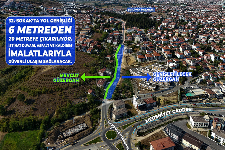 Serdivan’ın trafik yükünü hafifletecek hamle: O hattın genişliği 20 metreye çıkıyor