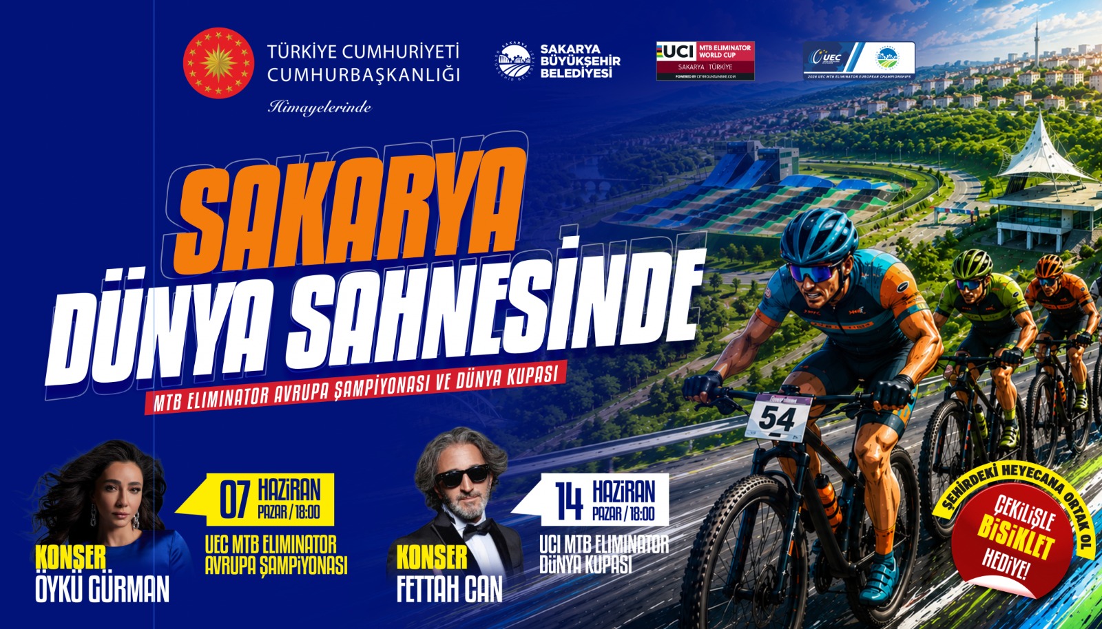 MTB Avrupa Şampiyonası ve konser için geri sayım: “Heyecan Sakarya Ayçiçeği Bisiklet Vadisi’nde başlıyor”